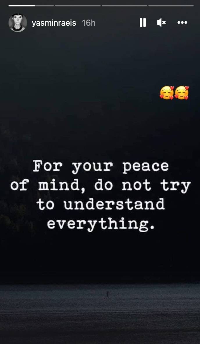 ياسمين رئيس برسالة غامضة