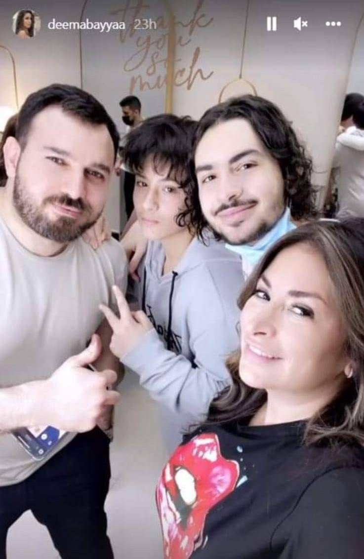 ديمة بياعة مع ابنيها من تيم حسن