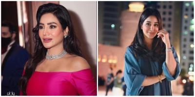 لجين عمران وشقيقتها أسيل يخطفان الأنظار في حفل زفاف شقيقهما! 