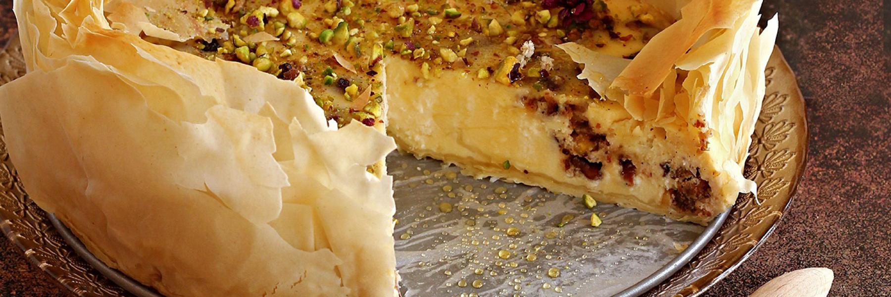 طريقة عمل تشيز كيك البقلاوة