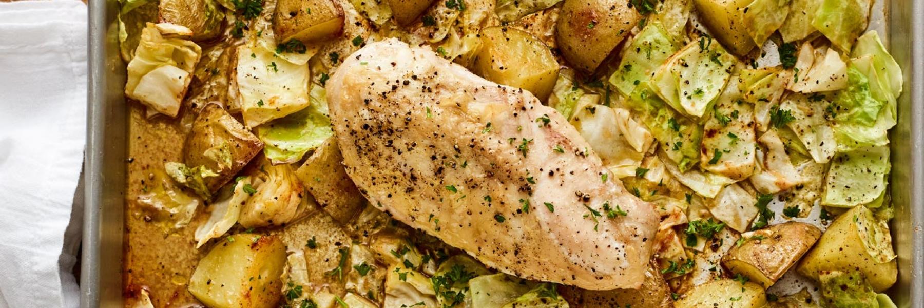 صدور دجاج بالفرن مع البطاطا