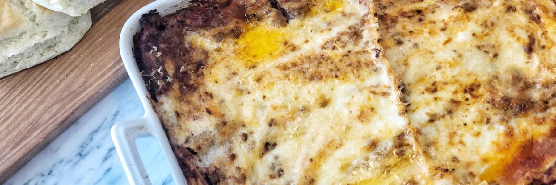 صينية الرز البني بالبشاميل