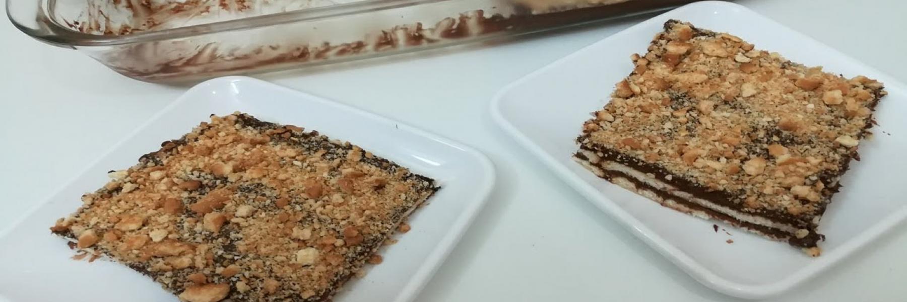 حلى التمر بالبسكوت والقشطه