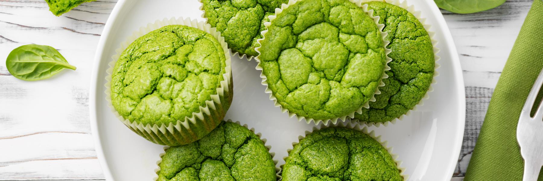 كب كيك السبانخ