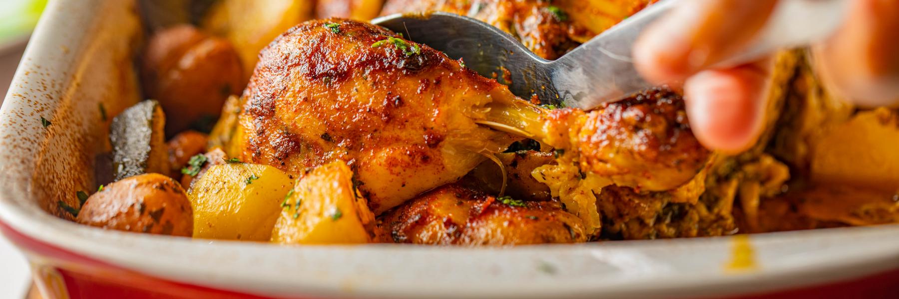 صينية دجاج بالخضار