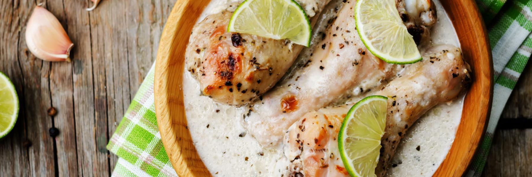 دجاج بحليب جوز الهند 