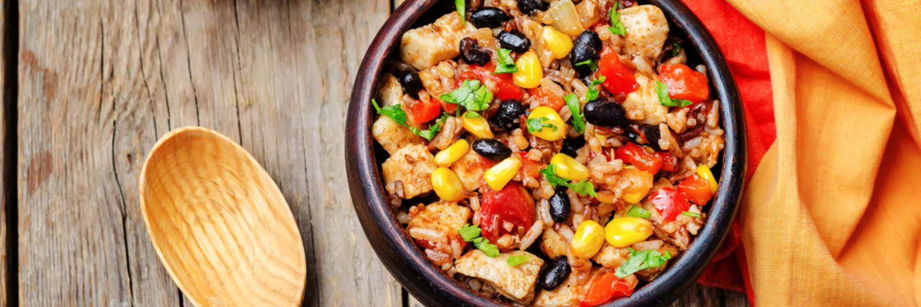 الأرز المكسيكي بقطع الشيش طاووق