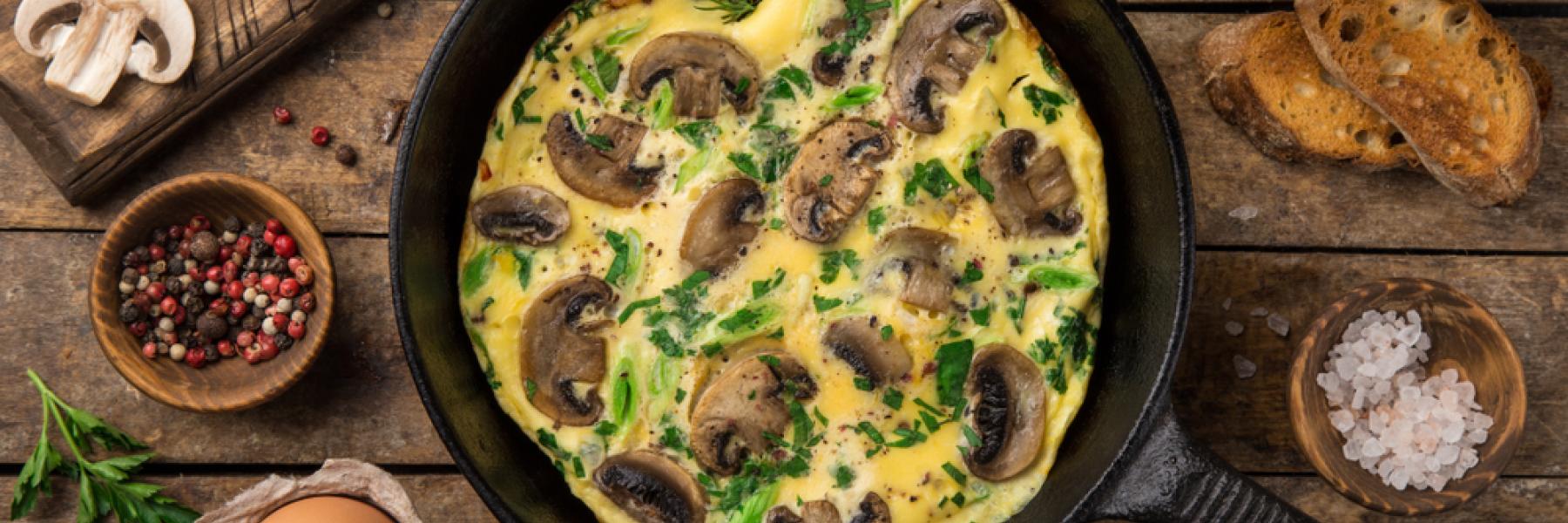 البيض مع الفطر