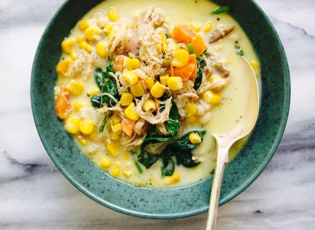 شوربة ذره بالدجاج