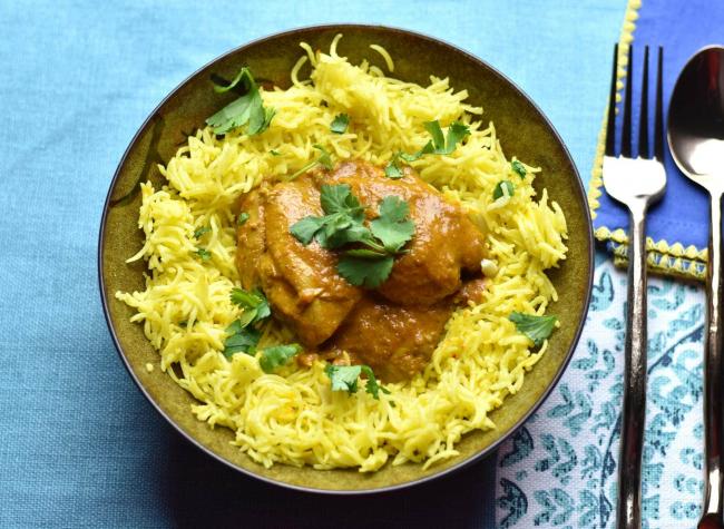 الأرز بالزعفران والدجاج