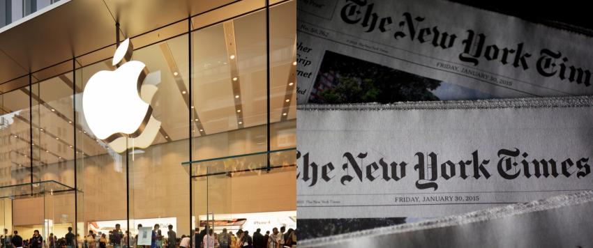 شركة آبل وصحيفة نيويورك تايمز