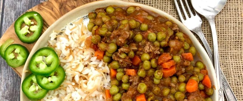 الأرز والبازيلاء