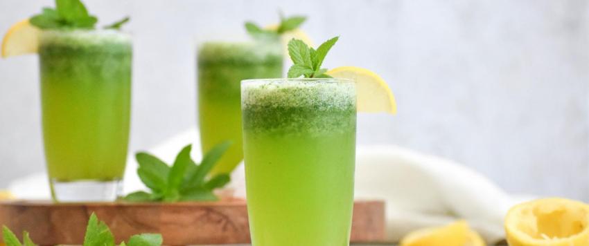 عصير الليمون بالنعناع المثلج