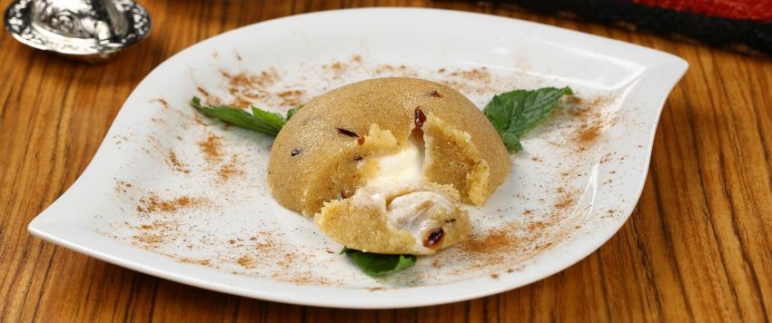 حلى السميد التركي بالايسكريم