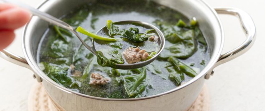 سبانخ باللحم المفروم