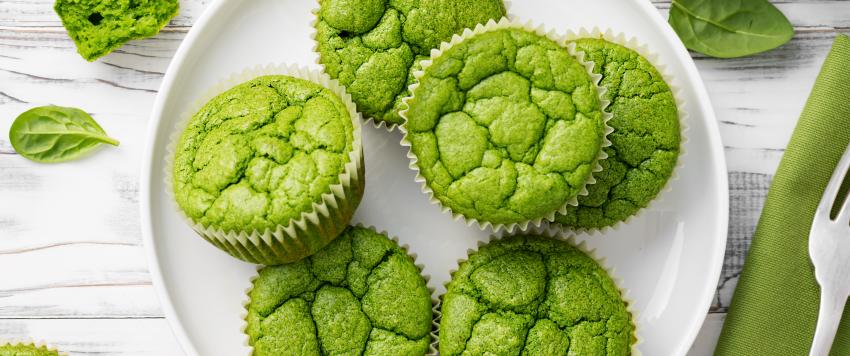 كب كيك السبانخ