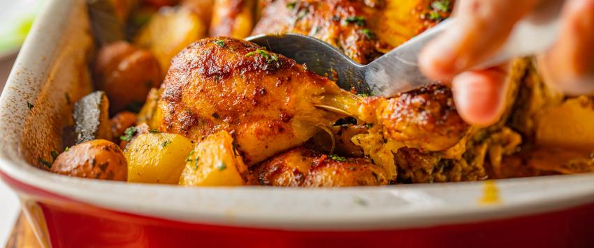 صينية دجاج بالخضار