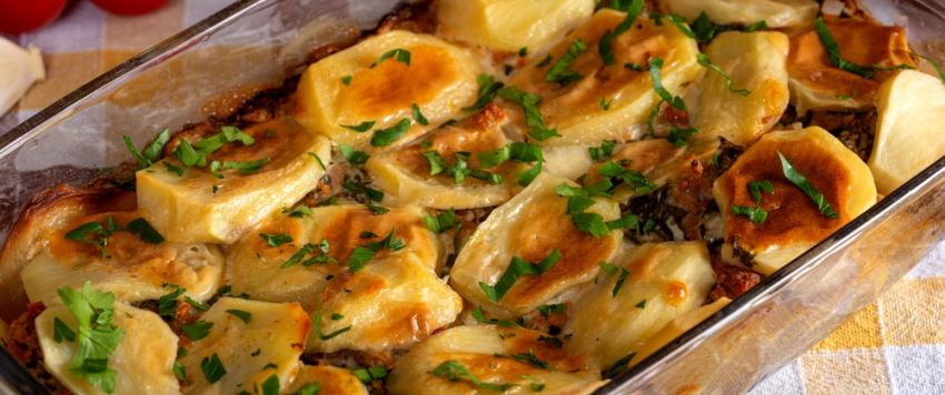 صينية البطاطا بكبدة الدجاج