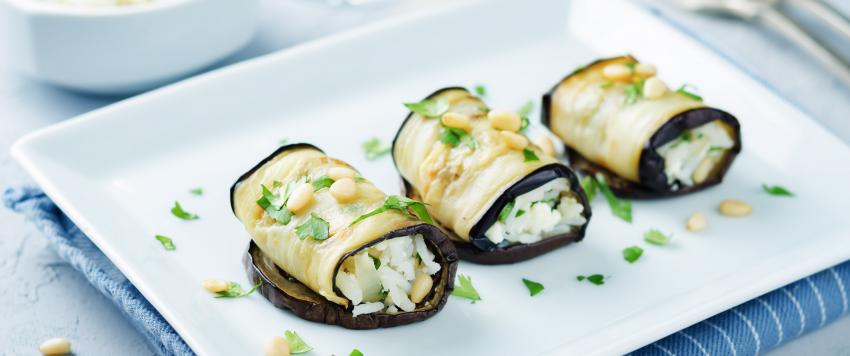 باذنجان بالجبن رول