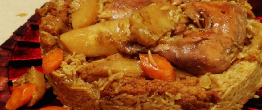 مقلوبة الدجاج بالبطاطا