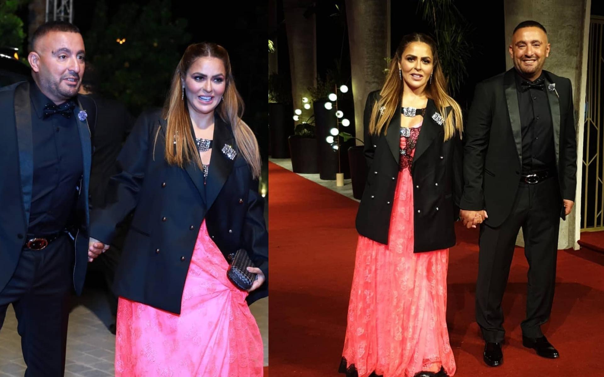 زوجة أحمد السقا السيدة مها الصغير أطلت بفستان ونسقت معه جاكيت بليزر، ووصل سعر الإطلالتان إلى ما يقارب الـ 3800 دولار